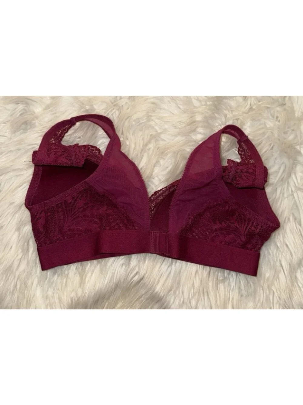 Bali DF6595 Comfort Revolution Scallop Lace Wire Free Bralette Bra S Small Berry